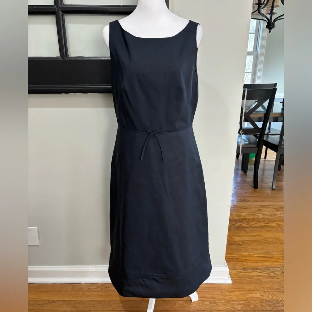 J.Crew 100% Silk Dress Contemporary Dark Navy Vintage Career Event Size 8 Tall